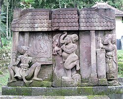 Kris blacksmith's workshop depicted in 15th-century Candi Sukuh