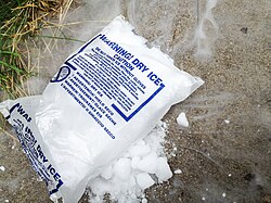 Dry ice subliming in air