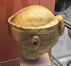 Golden helmet of Meskalamdug, possible founder of the First Dynasty of Ur, 26th century BC