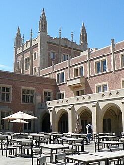 Kerckhoff Hall houses the student government and the Daily Bruin.