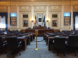 Image of the Virginia House of Delegates Chamber in 2017