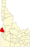 Map of Idaho highlighting Washington County