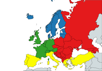 European sub-regions according to EuroVoc: Northern Europe Western Europe Southern Europe Central and Eastern Europe