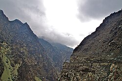 The gorge of the Kabul River in Afghanistan