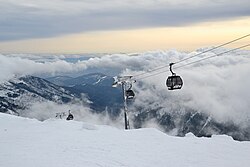 Cable cars at Jasná in the Tatra Mountains