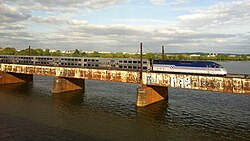 A VRE train crossing the Potomac River in 2013