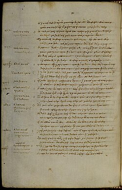 A page of the Palatine Anthology (Codex Palatinus 23), 10th century, from the Library of the University of Heidelberg