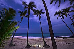 Laʻaloa Bay, also known as "Magic Sands", located in Kailua-Kona