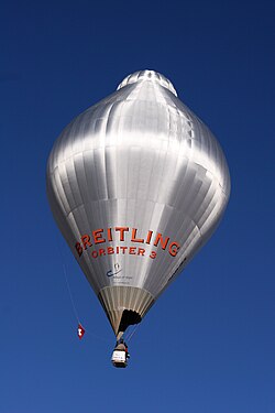 The Breitling Orbiter 3 in which the first non-stop balloon circumnavigation was achieved in 1999