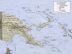 An enlargeable relief map of Papua New Guinea