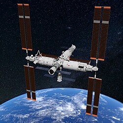 Rendering of the completed Tiangong Space Station in November 2022