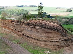 Outcrop of volcanic rock in Germany