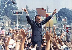 Nixon campaigning for president in Paoli, Pennsylvania, July 1968