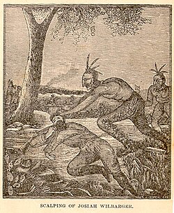 Josiah P. Wilbarger being scalped by Comanches, 1833