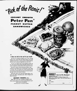 Peter Pan peanut butter 1944 newspaper ad