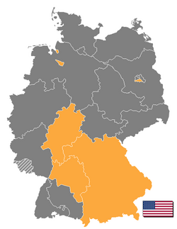 General Eisenhower served as military governor of the American zone (highlighted) in Allied-occupied Germany from May through November 1945.
