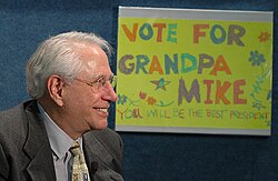 Mike Gravel at the launch of his presidential campaign in April 2006