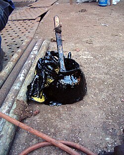 Bucket of pitch for use on ships