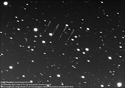 Asteroid (3200) Phaethon, parent body of the Geminids, imaged on 25 December 2010, with the 37 cm F14 Cassegrain telescope of Winer Observatory, Sonoita (MPC 857)
