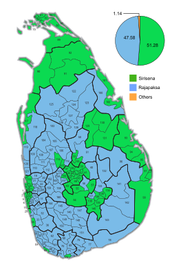 Sri Lankan Presidential Election 2015 – Winners of polling divisions
