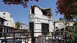 A damaged bar in Kos, Greece