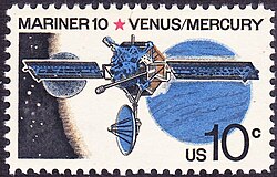 Mariner 10 space probe stamp, issue of 1975