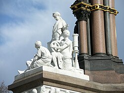 Photograph of the Engineering group, sculpted by John Lawlor, Albert Memorial
