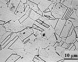 Normal microstructure of Type 304 stainless steel surface