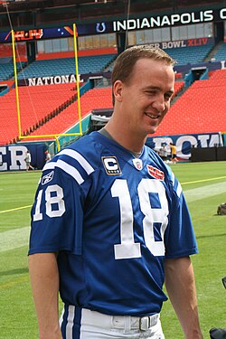 Peyton Manning's number 18 was retired by the Colts in 2017