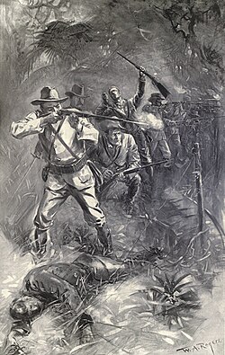"The Battle of Las Guasimas, June 24 – The heroic stand of the 'Rough Riders'" in Harper's Pictorial History of the War with Spain.