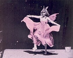 Annabelle Whitford doing her "butterfly dance", recorded at the Edison's Black Maria studio