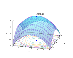 Graph of a strictly concave quadratic function with unique maximum.