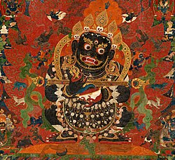 Mahakala, c. 1500 CE Tibetan Thangka