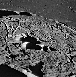 Rimae on the floor of the lunar crater Gassendi, from Apollo 16.