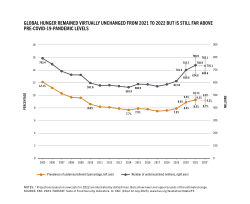 Global hunger remained virtually unchanged from 2021 to 2022 but is still far above pre-COVID-19-pandemic levels.