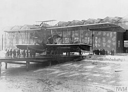 Felixstowe Porte Baby with Bristol Scout composite before flight, 1916