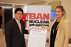 A global appeal for a nuclear weapons–ban treaty, signed by 838 parliamentarians in 42 countries