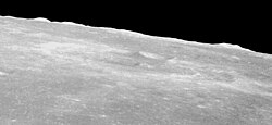 Highly oblique view from Apollo 8, facing west