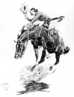 Rodeo Cowgirl by C.M. Russell