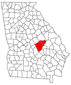 Location of the Dublin Micropolitan Statistical Area in Georgia