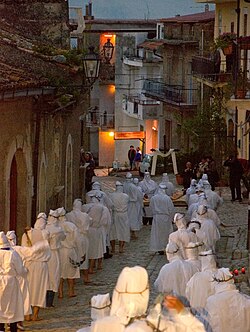 Good Friday procession in San Lorenzo Maggiore, Italy
