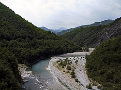 Apennine Mountains and Trebbia river, Italy