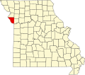 Map of Missouri highlighting Platte County
