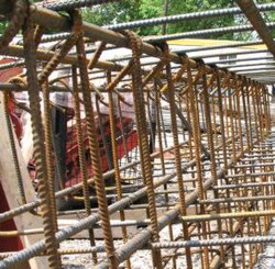 A "cage" of reinforcing steel