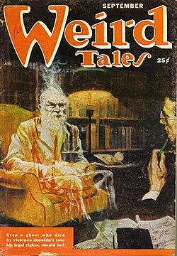 The novelette "Legal Rites", a collaboration with Frederik Pohl, the only Asimov story to appear in Weird Tales