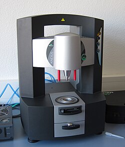 A rotational rheometer in use in a research laboratory