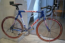 One exhibit at the library features a bike given to Clinton by Lance Armstrong