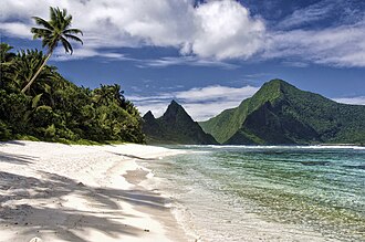 A view of Ofu Beach on Ofu Island in American Samoa