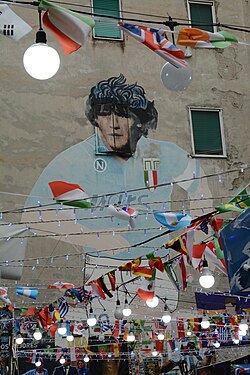 Wall painting of Maradona