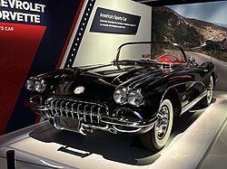 1959 Chevrolet Corvette C1 on display in the NASM's Nation of Speed exhibit